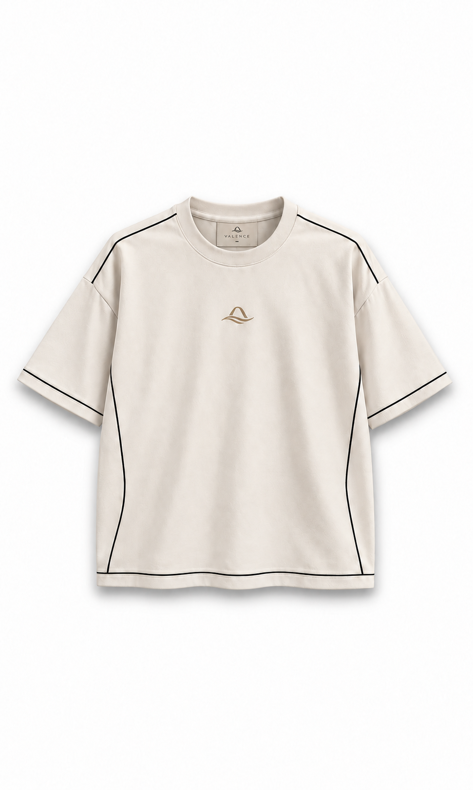 Camiseta Valence Essential off-white vista de frente, sem logo na manga